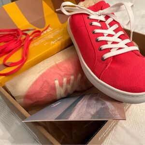 Soludos Red Canvas Sneakers with White Laces Size 10